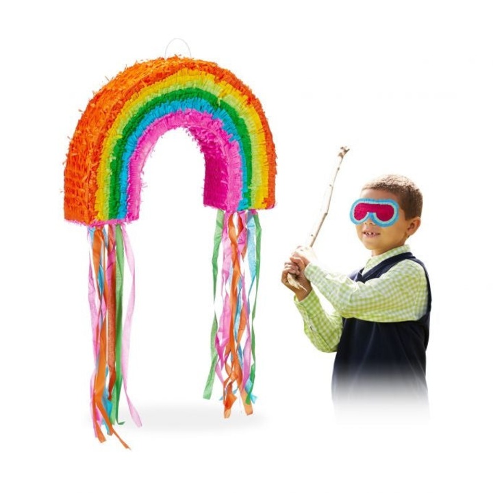 Piñata curcubeu pentru petreceri joc decor umplut dulciuri si surprize