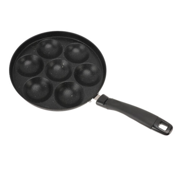 Tojássütő serpenyő, 7 lyukú, tapadásmentes, 26cm, rozsdamentes acél