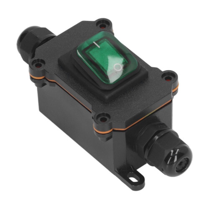 Inline kábelkapcsoló 16A 250V IP65 zöld 4 tűs vízálló