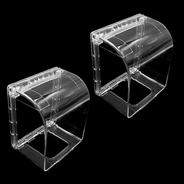 Cutie universala pentru priza si intrerupator, 2 bucati, plastic, transparent, 122x108x73mm