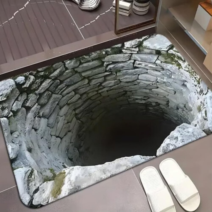 3D illúziós abisszus bejárati szőnyeg, csúszásgátló, 40x60cm