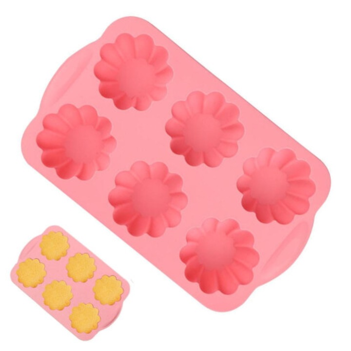 Szilikon forma mini korona 6 üreges többszínű 26x16x3cm