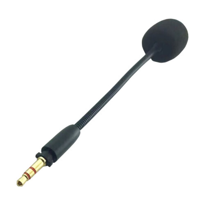 Mikrofon gémes kar fejhallgatóhoz, zajcsökkentés, szilikon fém, 15cm