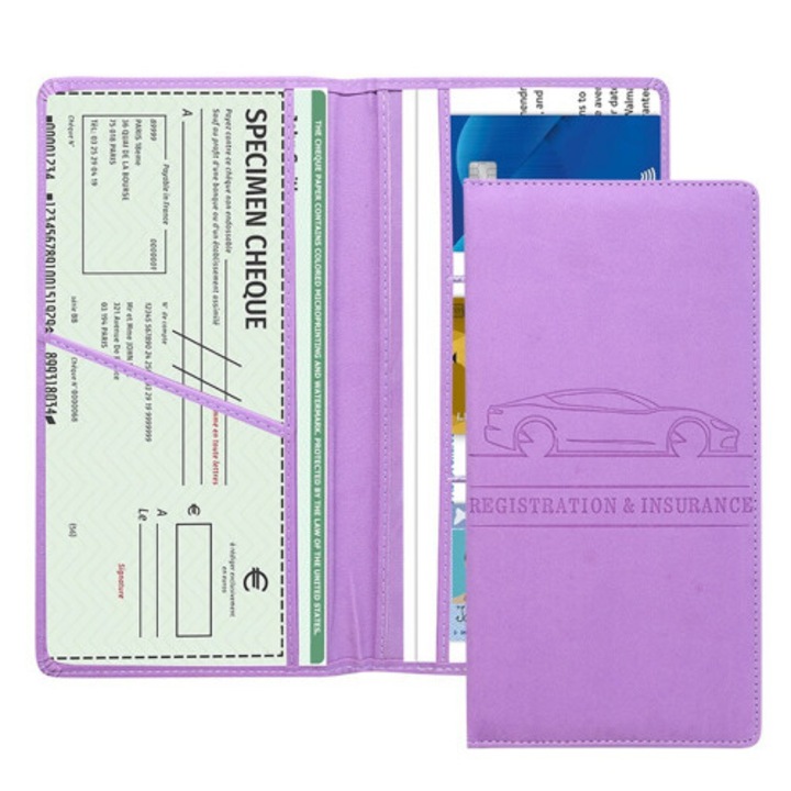 Калъф за документи за кола, многоцветен, 15x10см