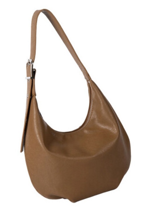 Női crescent táska, műbőr, khaki, 25x15x8cm