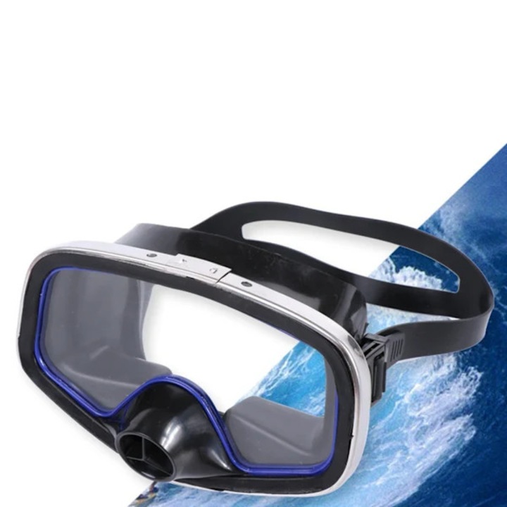 Ochelari scufundare, sticla securizata, silicon, negru