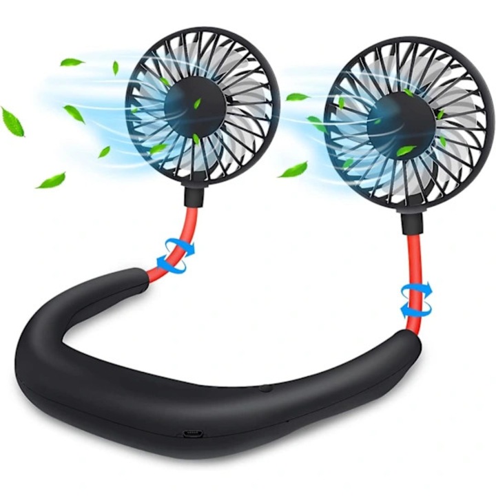 Ventilator portabil sportiv USB, 3 viteze, alb, 18x15x5cm