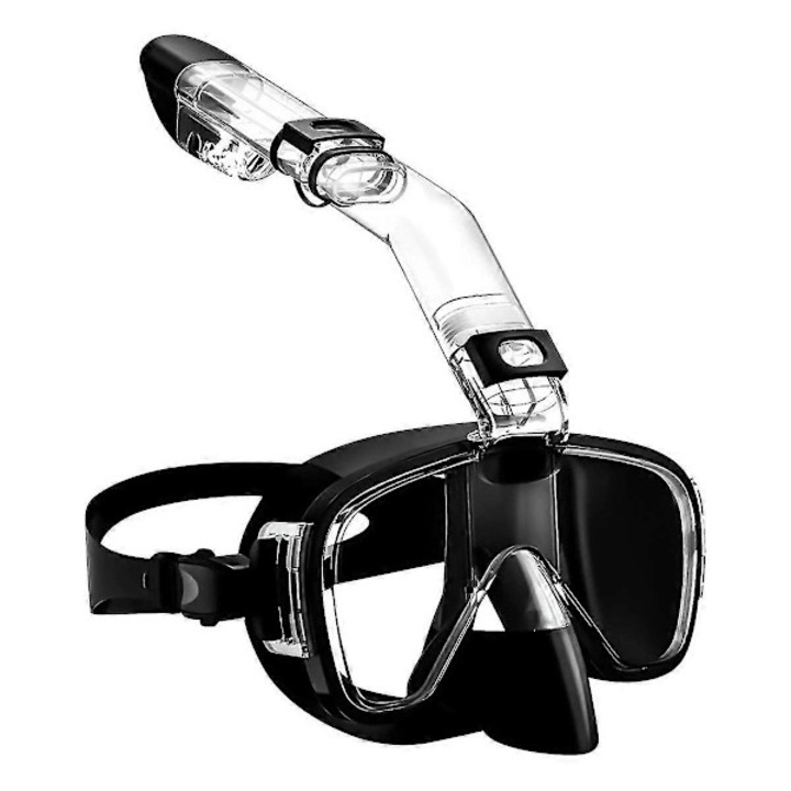 Tub de snorkel complet uscat, silicon si PVC, negru, 44cm