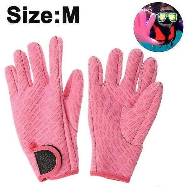 Manusi neopren scufundari, negru roz, S M L, set 1 pereche