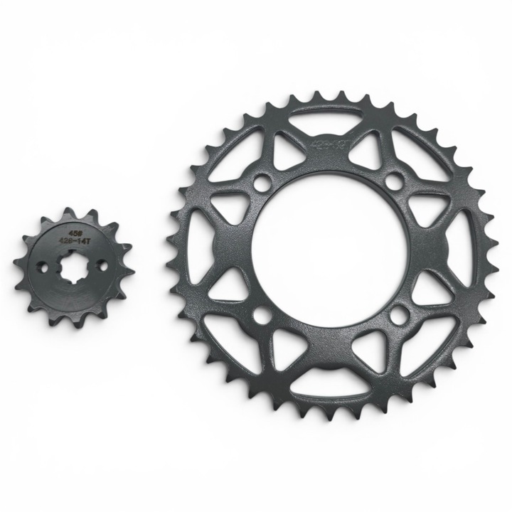 Set 2 Pinioane Transmisie ATV 110cc - 125cc si Moto Cross, Pas 428, Pinion Fata 14T si Pinion Spate 39T ATV 70cc ATV 110cc 107cc 125cc 150cc TM Motorcycle Parts