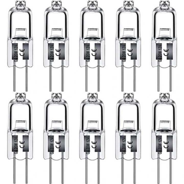 Bec halogen G4, lampa halogena, 10W 12V, dimabil, 150 lumeni, CRI 95+, unghi 360°, 30x9.2 mm, alb cald, 20 bucati