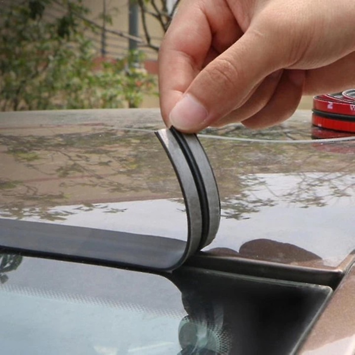 Banda de etansare auto, profil T din EPDM, cu banda dublu-adeziva, rezistenta la apa si temperaturi, izolare fonica si protectie impotriva prafului, Negru, 19 mm x 2 m
