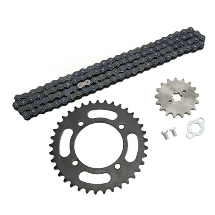 Lant 420 155mm, pinion fata 37T, pinion spate 17T, universal, pentru mini biciclete si ATV 50cc-125cc