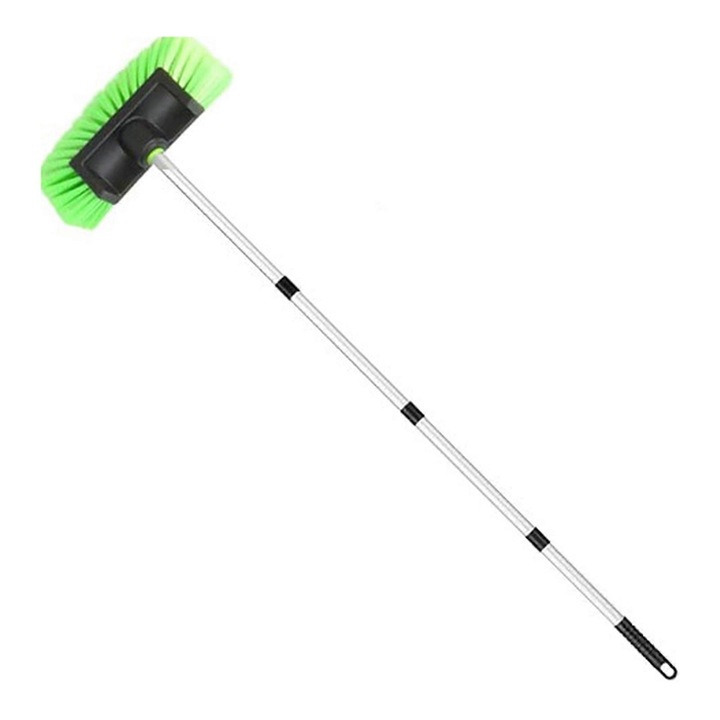 Perie de spalat auto, maner telescopic, peri sintetici moi, galben verde albastru, 28x12cm