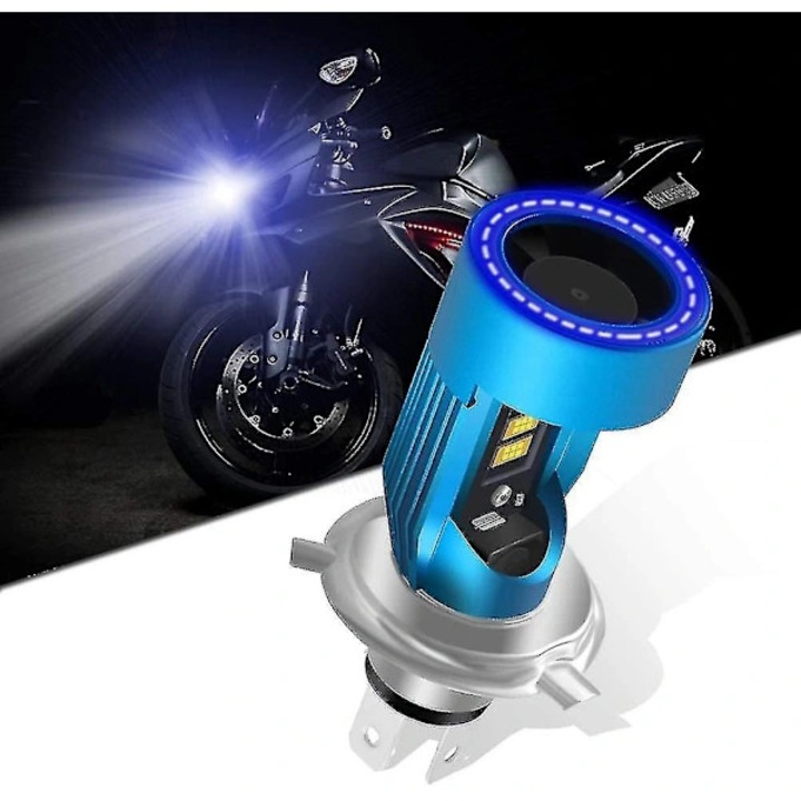 Bec LED motocicleta H4 HS1 12V 2600lm albastru