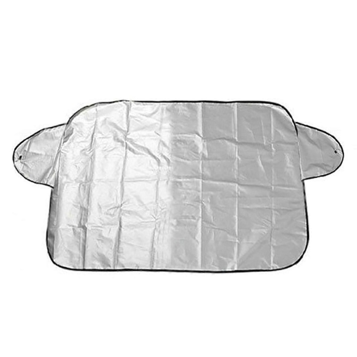 Husa parbriz auto, protectie termica si antigheata, argintiu, 200x70cm sau 200x100cm