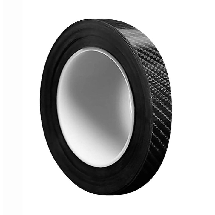 Folie protectie usi auto, PVC 5D carbon, anti-zgarieturi, 3x500cm