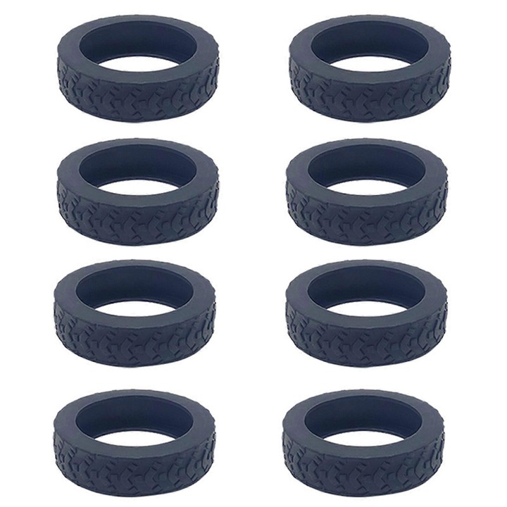 Set 8 protectii roti valiza silicon antiderapant silentios 5.5cm