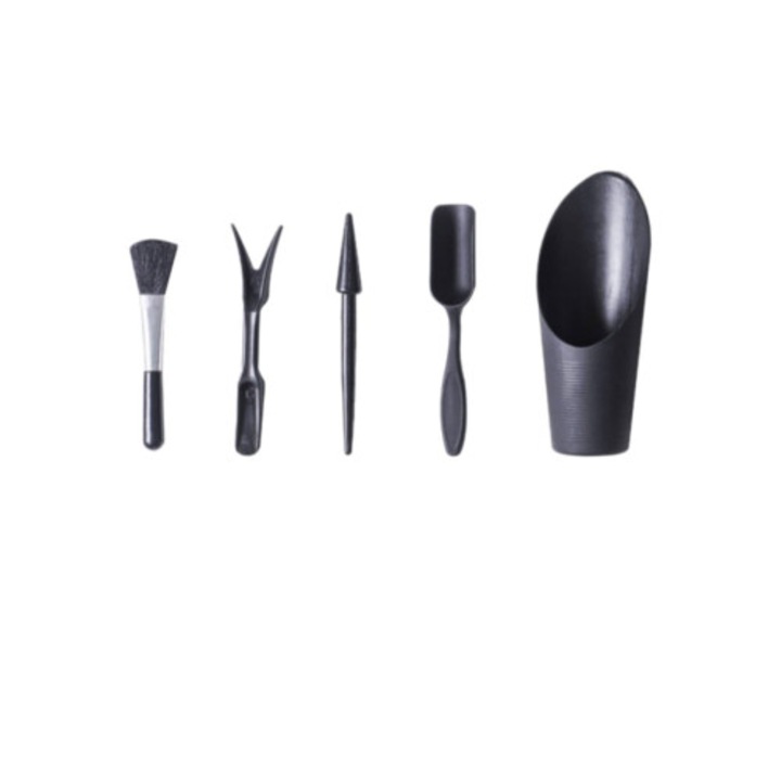 Set unelte transplantare suculente, 6 piese, negru, 18x10x8cm
