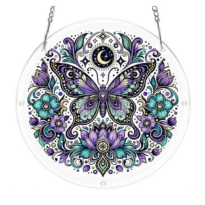 Puzzle suncatcher acrilic rotund 19cm multicolor