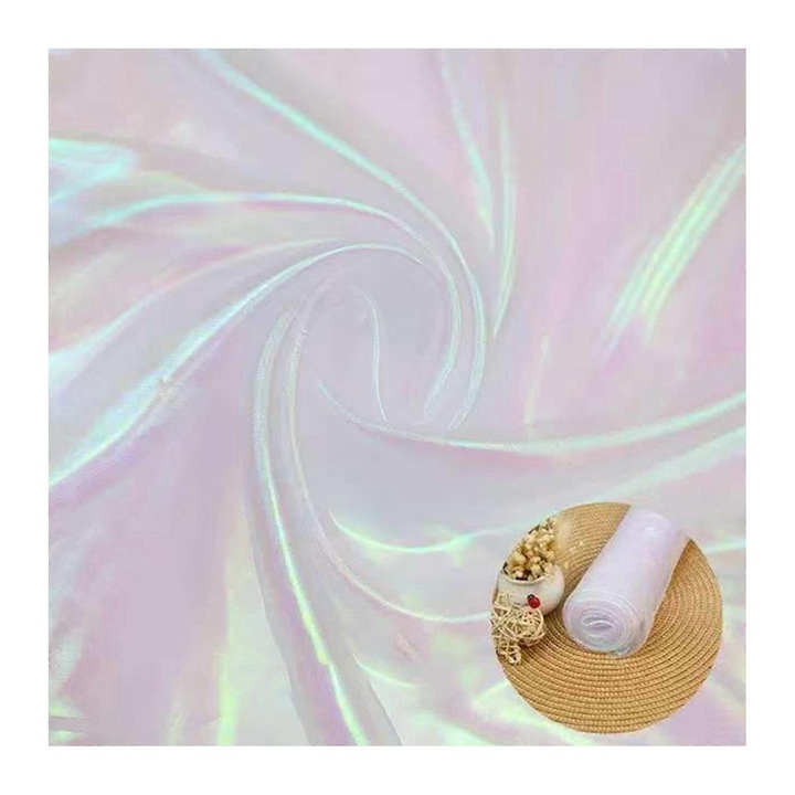 Irizáló organza textil anyag, 150x100cm, királykék