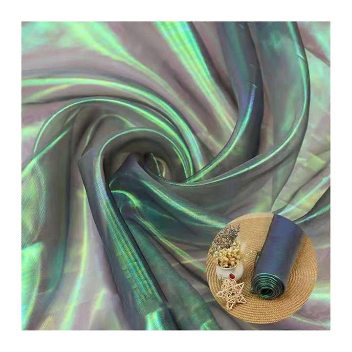Irizáló organza textil anyag, 150x100cm, királykék