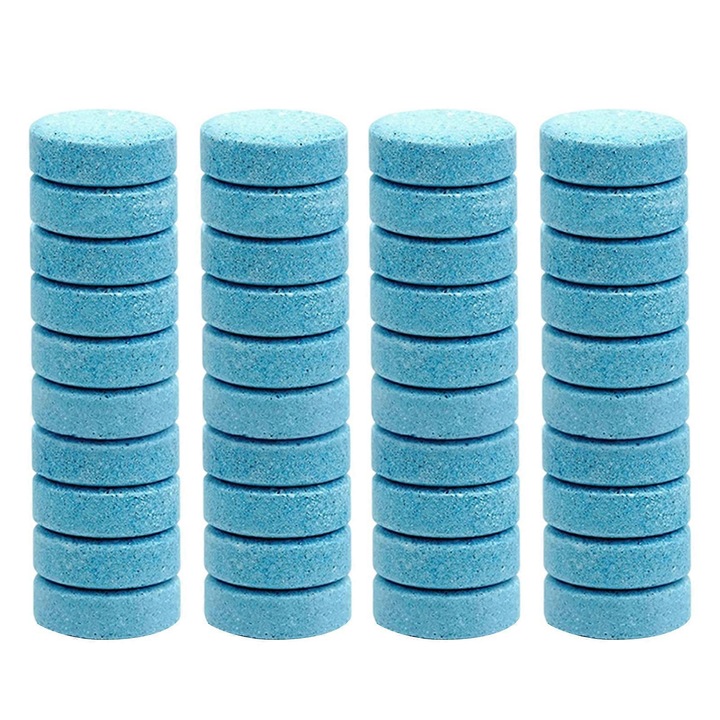 Tablete efervescente pentru curatare parbriz auto, 1.8x0.5cm, set 10/20/40 buc