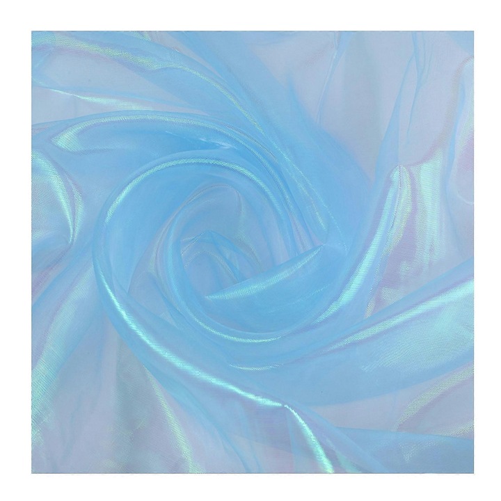 Holografikus organza textil anyag, 150x183cm, királykék, könnyű, csillogó