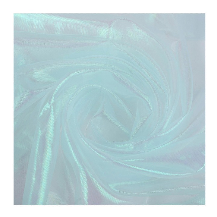 Holografikus organza textil anyag, 150x183cm, királykék, könnyű és csillogó