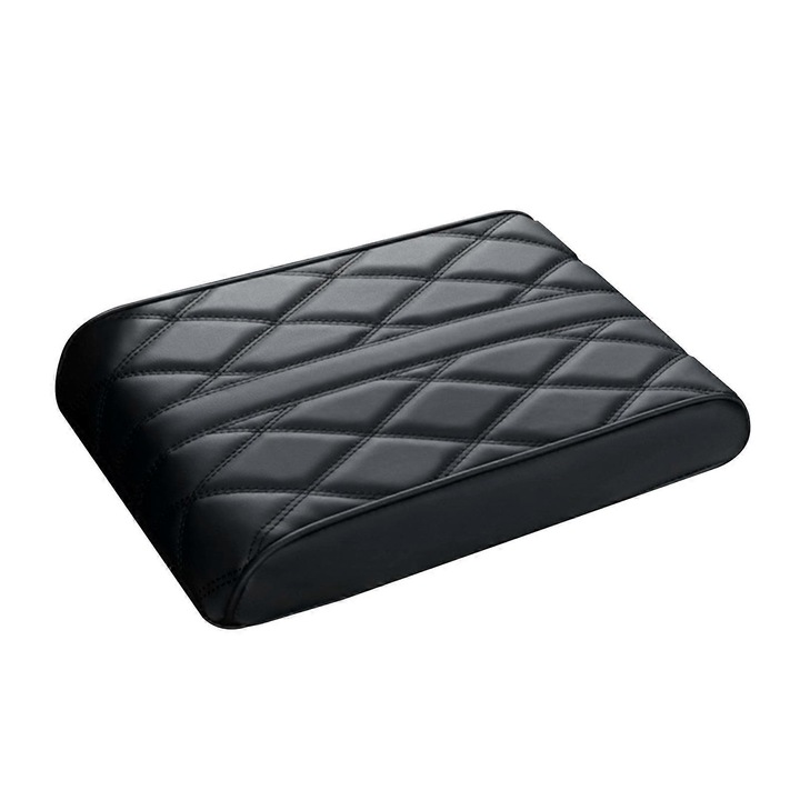 Husa cotiera auto, piele ecologica, spuma memorie, negru, 30x16x4.5cm