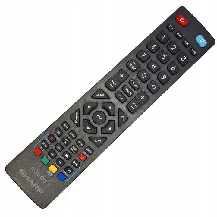 Telecomanda TV, Sharp, ergonomica, argintiu