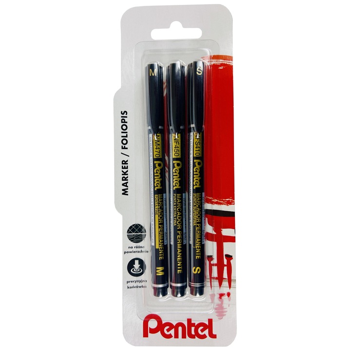 Foliopis Pentel NFS410+NF450+NM470-A-3B 3 sztuki