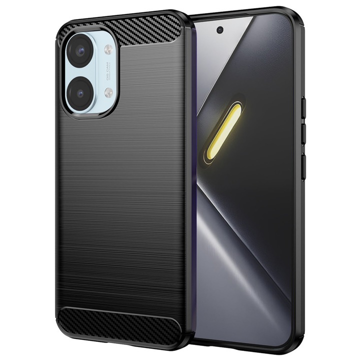 Husa pentru Xiaomi Poco X8 Pro Max, Accesorio Carbon Silicone, Negru