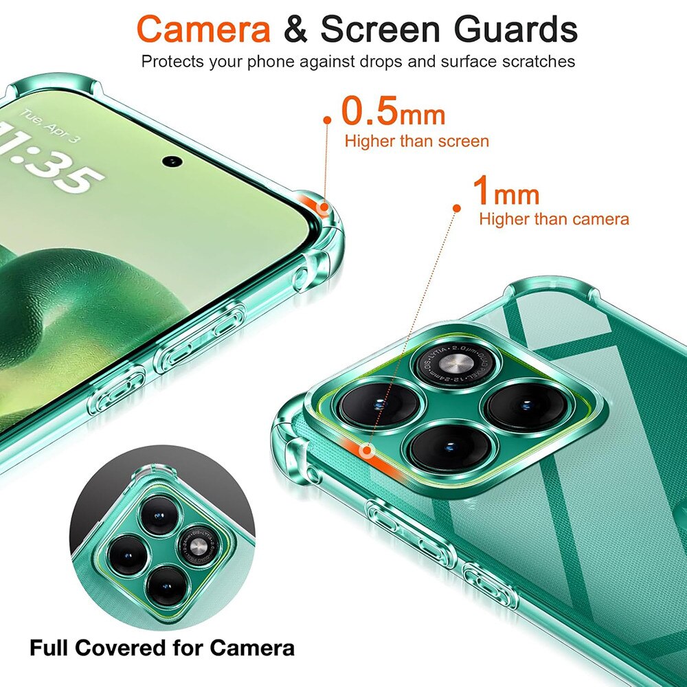 Husa pentru Motorola Edge 70 Max Comari® ClearGuard, TPU transparent, pernute aer colturi, compatibila incarcare wireless, Transparent
