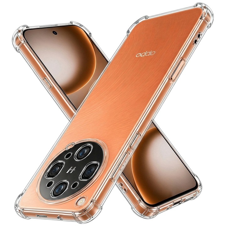 Калъф, съвместим с Oppo Find X9 Ultra, Stef's Cat, удароустойчив прозрачен силикон, прозрачен