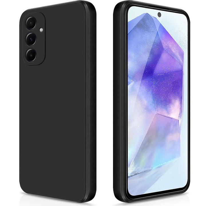 Husa pentru Samsung Galaxy S25 OEMG® Silicon case, protectie militara, interior din microfibra-negru