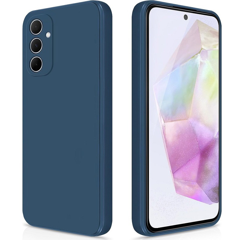 Husa pentru Samsung Galaxy A55 OEMG® Silicon case, protectie militara, interior din microfibra-albastru inchis
