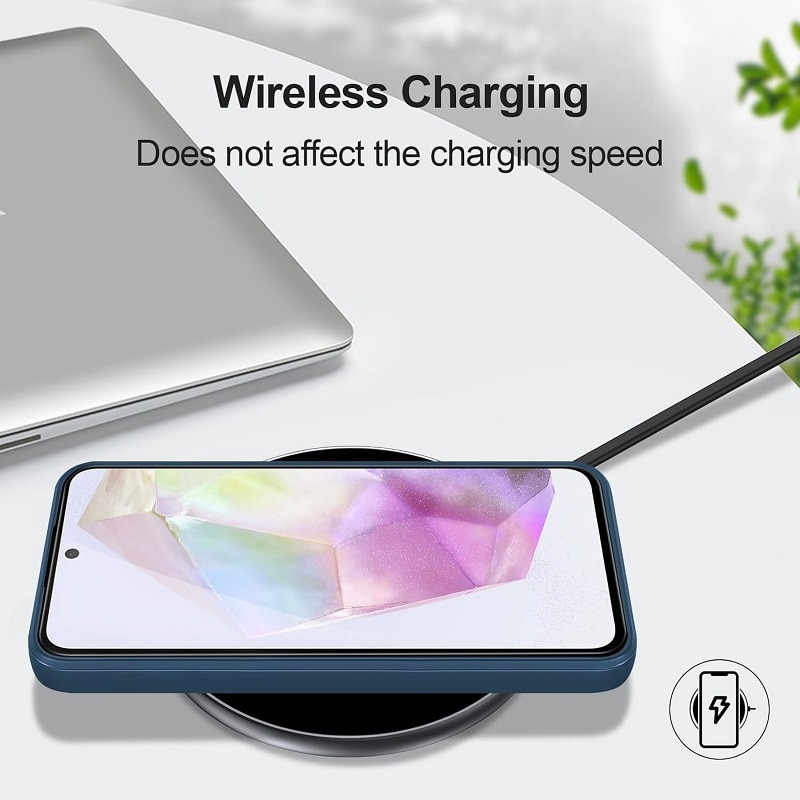 Husa pentru Samsung Galaxy A55 OEMG® Silicon case, protectie militara, interior din microfibra-albastru inchis