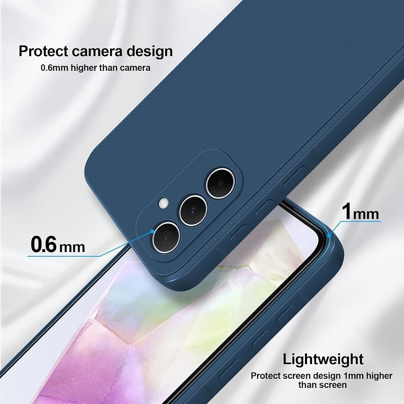 Husa pentru Samsung Galaxy A55 OEMG® Silicon case, protectie militara, interior din microfibra-albastru inchis