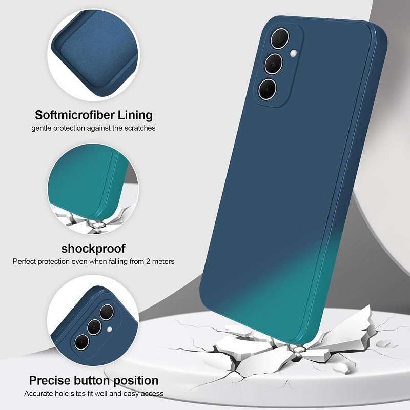 Husa pentru Samsung Galaxy A55 OEMG® Silicon case, protectie militara, interior din microfibra-albastru inchis
