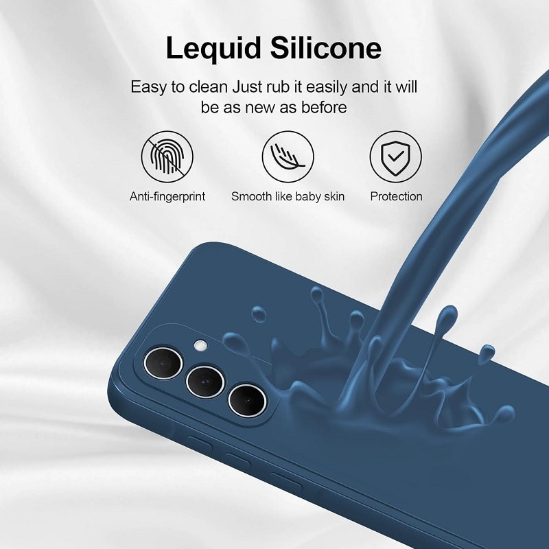 Husa pentru Samsung Galaxy A55 OEMG® Silicon case, protectie militara, interior din microfibra-albastru inchis