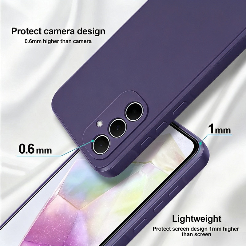 Husa pentru Samsung Galaxy A55 OEMG® Silicon case, protectie militara, interior din microfibra-Violet inchis
