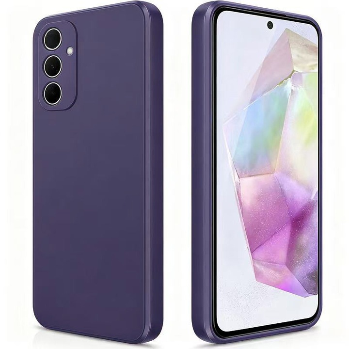 Husa pentru Samsung Galaxy A55 OEMG® Silicon case, protectie militara, interior din microfibra-Violet inchis