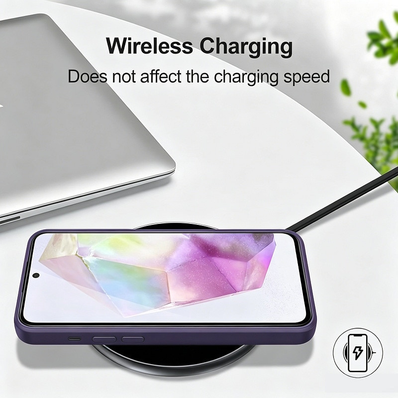 Husa pentru Samsung Galaxy A55 OEMG® Silicon case, protectie militara, interior din microfibra-Violet inchis