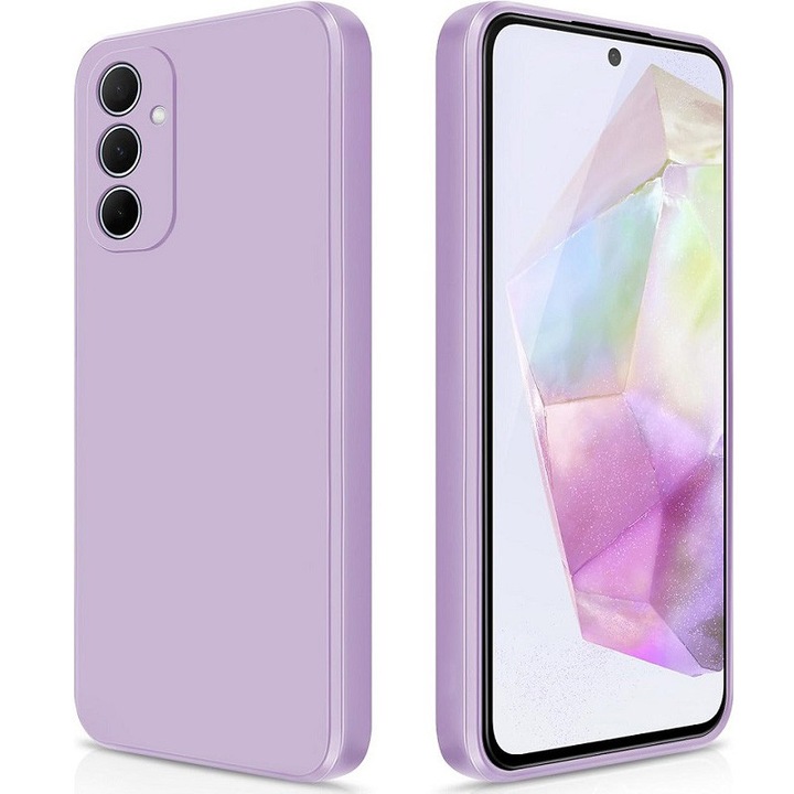Husa pentru Samsung Galaxy A55 OEMG® Silicon case, protectie militara, interior din microfibra-Violet Deschis