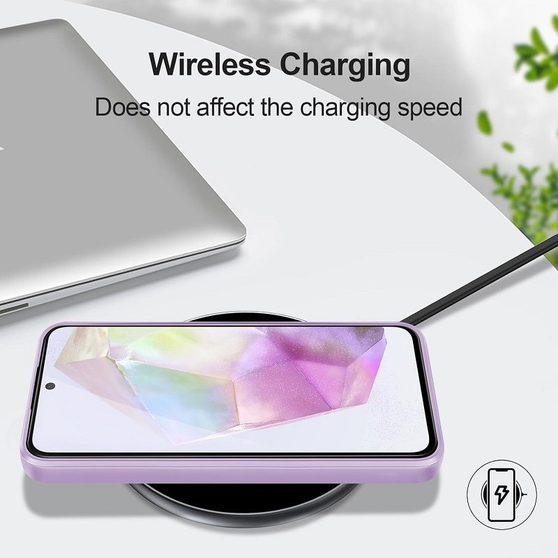 Husa pentru Samsung Galaxy A55 OEMG® Silicon case, protectie militara, interior din microfibra-Violet Deschis