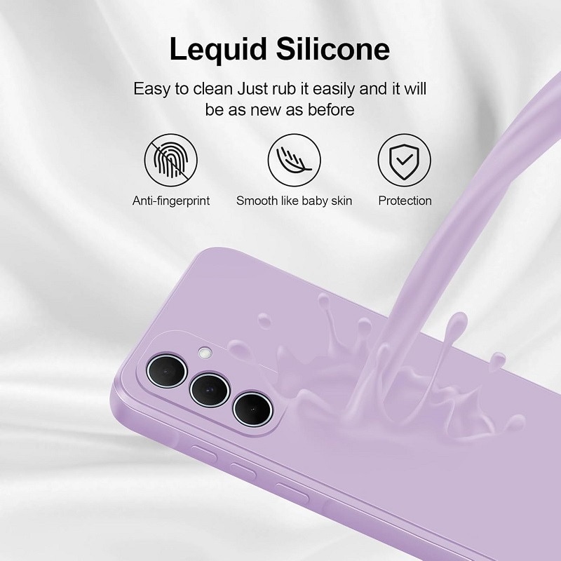 Husa pentru Samsung Galaxy A55 OEMG® Silicon case, protectie militara, interior din microfibra-Violet Deschis