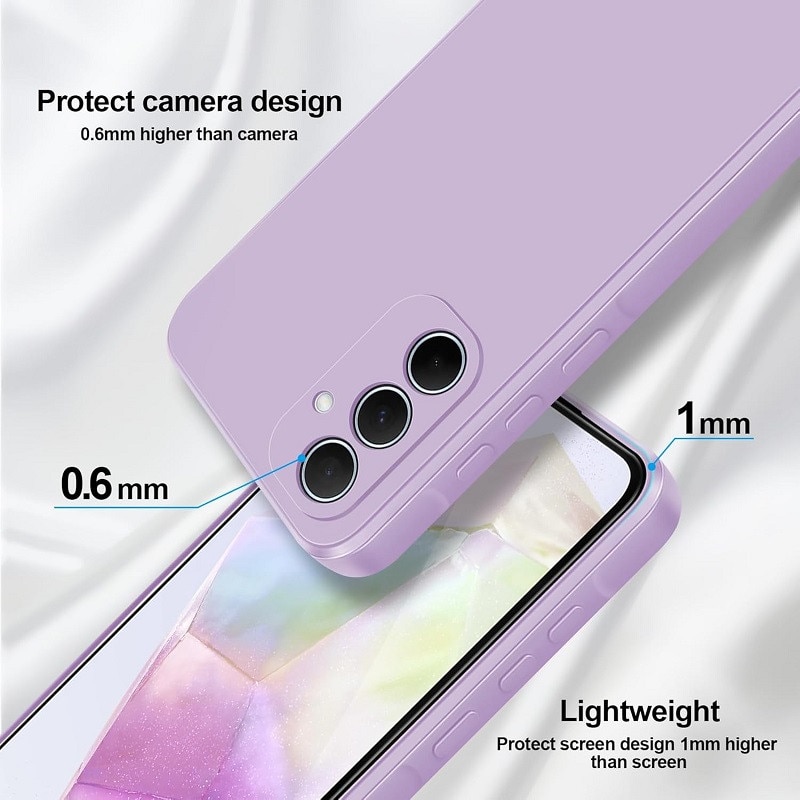 Husa pentru Samsung Galaxy A55 OEMG® Silicon case, protectie militara, interior din microfibra-Violet Deschis