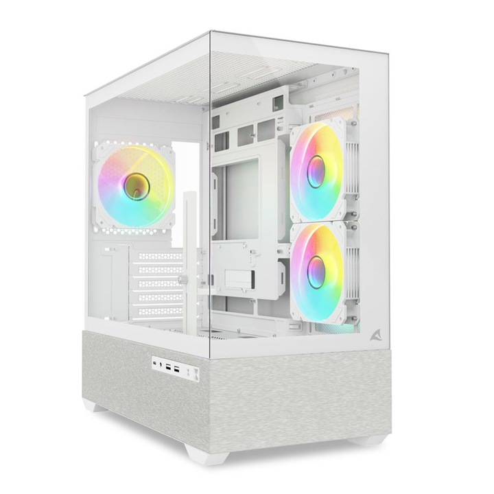 Sharkoon MK7 ARGB mATX ház 2xÜveg Fehér
