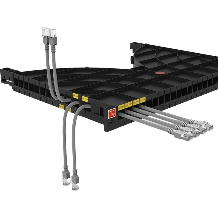 Raft gestionare cabluri Techly I-CASE TRAY-ORG800 negru 48x51x4cm pentru rack 19" 80cm adancime